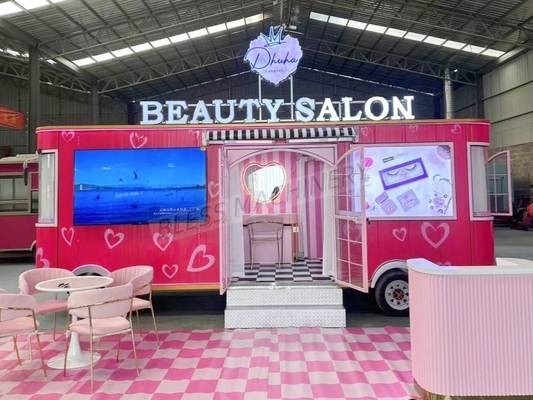 Camion de salon mobile sur mesure pour couper les cheveux et se raser dans les magasins de matériaux de construction