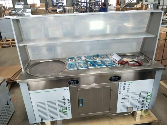 Machine à rouleau de crème glacée en acier inoxydable