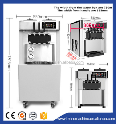 Machine à crème glacée 670x780x1330 mm avec une capacité de 120 kg