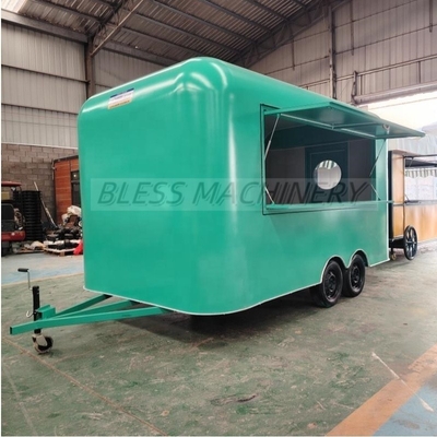 Europe Standard Street Mobile Fast Food Trailer Café glace camion kiosque panier de nourriture