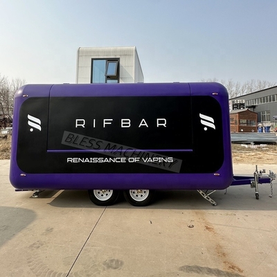 Trailers alimentaires en acier inoxydable avec réfrigérateur à affichage et four-wheeler food warmer