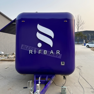 Trailers alimentaires en acier inoxydable avec réfrigérateur à affichage et four-wheeler food warmer