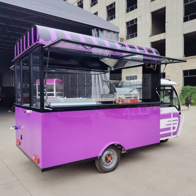 Pedicab polyvalent mobile électrique fast food snack tricycle avec conception personnalisée