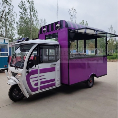 Pedicab polyvalent mobile électrique fast food snack tricycle avec conception personnalisée