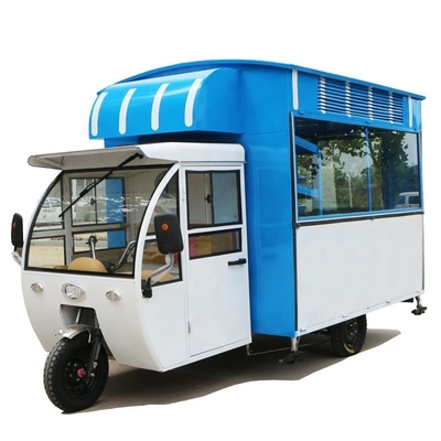 Chariot de cuisine à trois roues pour servir des collations Thé au lait Boissons froides Frites et autres