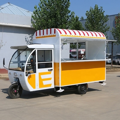 Chariot de cuisine à trois roues pour servir des collations Thé au lait Boissons froides Frites et autres
