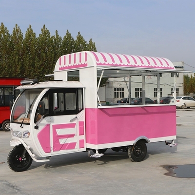Chariot de cuisine à trois roues pour servir des collations Thé au lait Boissons froides Frites et autres