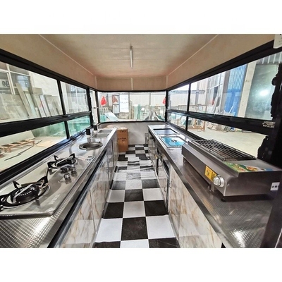 Production rapide de collations alimentaires 2022 CE Approuvé Semi-remorque 4 roues Food Trucks avec fourneaux