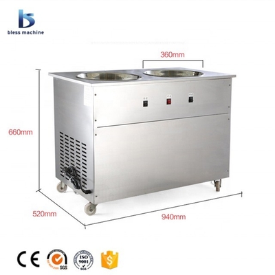 Système de contrôle de température Machine de crème glacée thaïlandaise frite avec bouton de dégel automatique