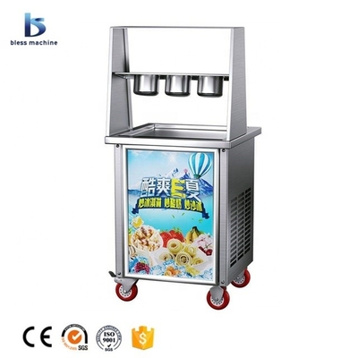 Équipement de fabrication de rouleaux de crème glacée avec compresseur international en Thaïlande