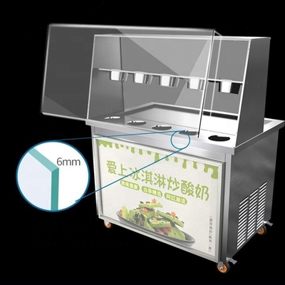 Thaïlande Chariot alimentaire mobile avec machine à yaourt congelé et fonction de dégel automatique