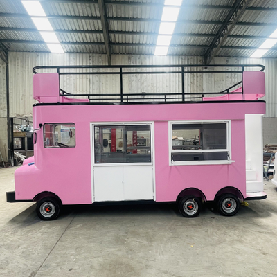 Caravan de luxe à deux étages pour la restauration rapide Snacks Boissons Glaces et gâteaux