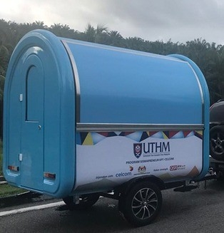 Chariots alimentaires mobiles à pneus sous vide avec machine à saucisses grillées et conception en acier inoxydable
