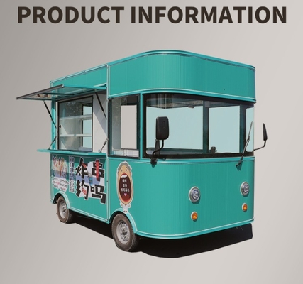 Camion alimentaire à moteur externe fourgonnette de cuisine style carré voiture de crème glacée électrique 4x2