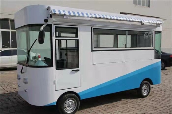 Camion alimentaire à moteur externe fourgonnette de cuisine style carré voiture de crème glacée électrique 4x2