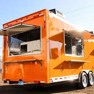 110v/220v usines de transformation de viande crépe à roulement remorque alimentaire café avec cuisine complète