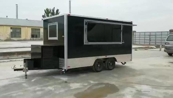 110v/220v usines de transformation de viande crépe à roulement remorque alimentaire café avec cuisine complète