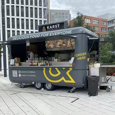 1.5KW-4.5KW Mini Mobiles en acier inoxydable Hot Dog Chariot de restauration rapide