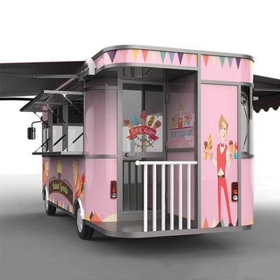 TUNE Panneaux solaires Kiosque magasin Van Café Hot Dog remorque Chariot vue de rue Chariot Bus Food Truck