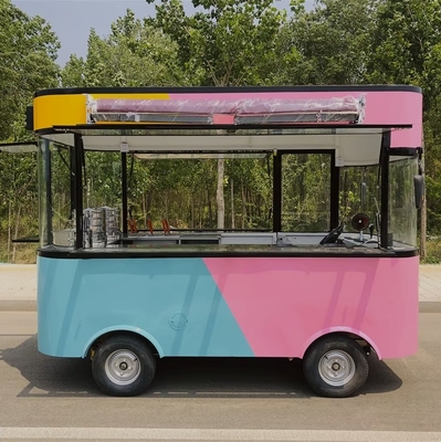 TUNE Panneaux solaires Kiosque magasin Van Café Hot Dog remorque Chariot vue de rue Chariot Bus Food Truck
