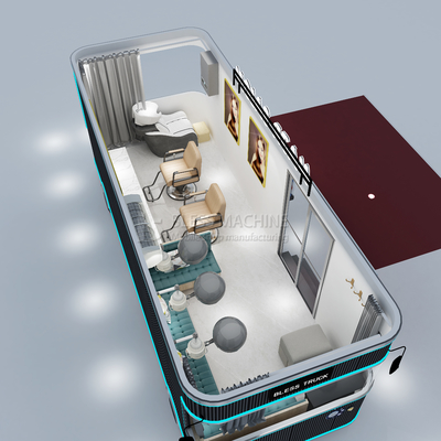 Boutique mobile multifonctionnelle sur mesure Barbier voiture Food Truck avec matière première de soja