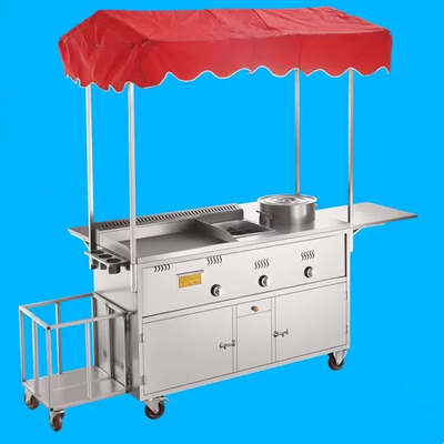 110v/220v Chariot de voiture mobile en acier inoxydable de rue