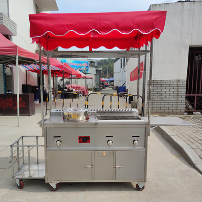 110v/220v Chariot de voiture mobile en acier inoxydable de rue