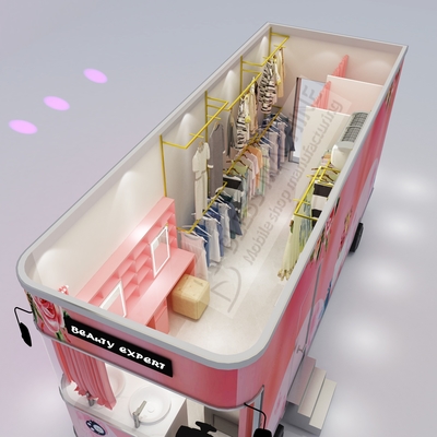 Outlet électrique mobile T-show vêtements chaussures sac écharpe maquillage modélisation camionnette remorque
