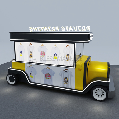 2022 T-shirt mobile Coupe chapeau estampage à chaud et imprimerie atelier camion remorque pour l'impression