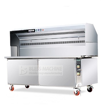 Un chariot de barbecue sans fumée à 4 roues avec support technique vidéo et assurance commerciale