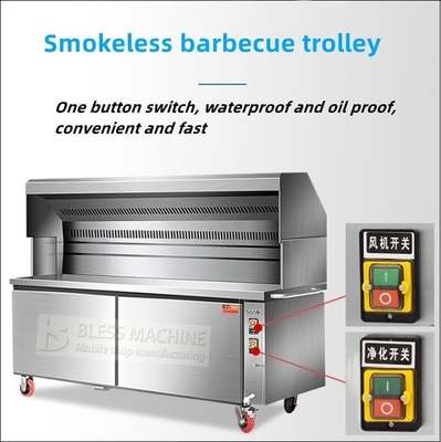 Un chariot de barbecue sans fumée à 4 roues avec support technique vidéo et assurance commerciale