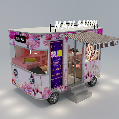 Salon de manucure à ongles électrique mobile camion chariot de remorque 2023 arrivée chaude de la boutique