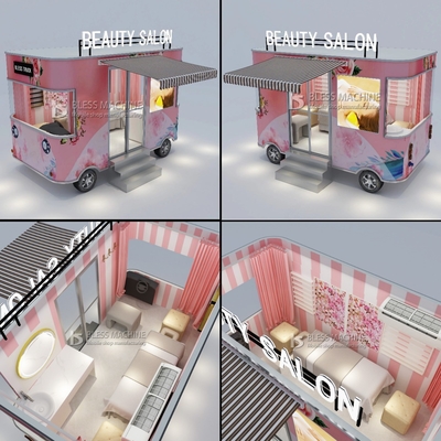 Salon de manucure à ongles électrique mobile camion chariot de remorque 2023 arrivée chaude de la boutique