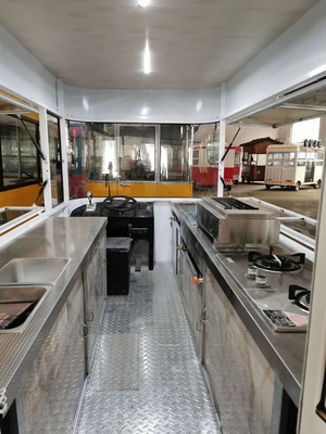 1000 kg 220V/50HZ Chariot de nourriture en argent avec salle de bain et réfrigérateur