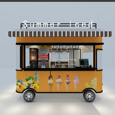 1000 kg électrique mobile glace boisson froide café thé au lait camion pour l'été glacé