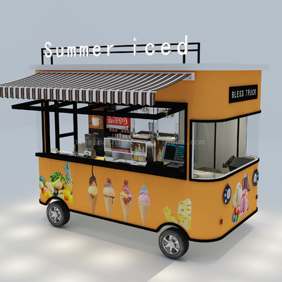 1000 kg électrique mobile glace boisson froide café thé au lait camion pour l'été glacé