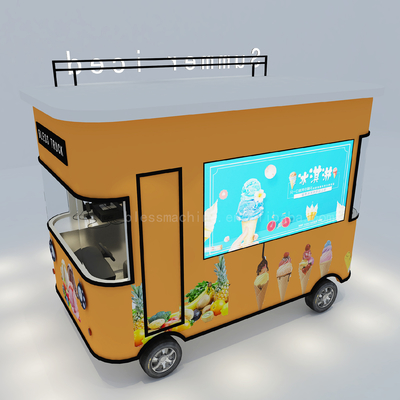 1000 kg électrique mobile glace boisson froide café thé au lait camion pour l'été glacé