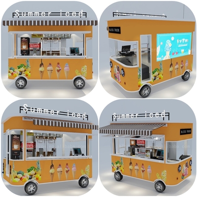 1000 kg électrique mobile glace boisson froide café thé au lait camion pour l'été glacé