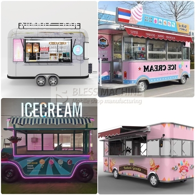 1000 kg électrique mobile glace boisson froide café thé au lait camion pour l'été glacé