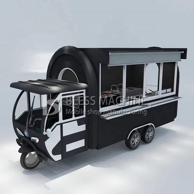 Chariot à tricycle personnalisable pour la nourriture à domicile en 2022 en tôle métallique sculptée et en acier inoxydable