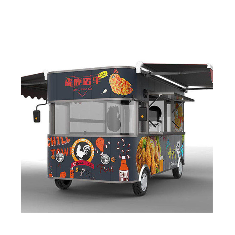 Service de maintenance et de réparation sur le terrain Crème glacée vintage rouge Snack Car Bbq Food Truck mobile