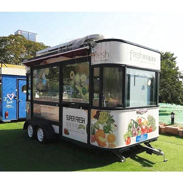 Bus en acier inoxydable friteuse rapide camions de restauration de rue remorque alimentaire mobile avec équipement de cuisine complet