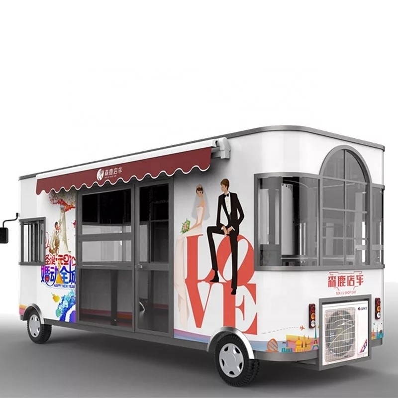 2022 Demandes intérieures et étrangères Bonne saveur de crème glacée camion de nourriture mobile avec roues