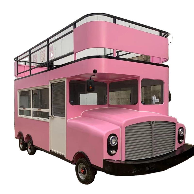 Caravan de luxe à deux étages pour la restauration rapide Snacks Boissons Glaces et gâteaux