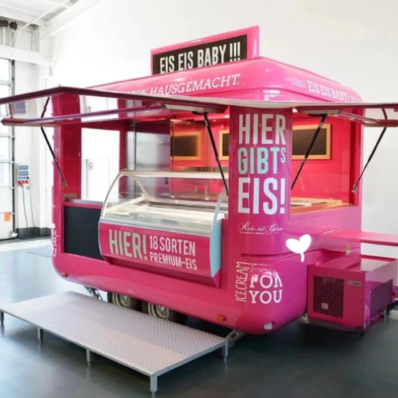 Chariot à hot-dogs Crème glacée Bar à bière et boissons gazeuses Camion alimentaire mobile de 600 à 1400 kg