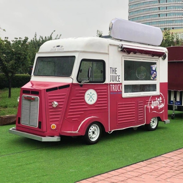 Chariot électrique à hot-dog quatre roues camion de glace de cuisine mobile pour besoins personnalisés