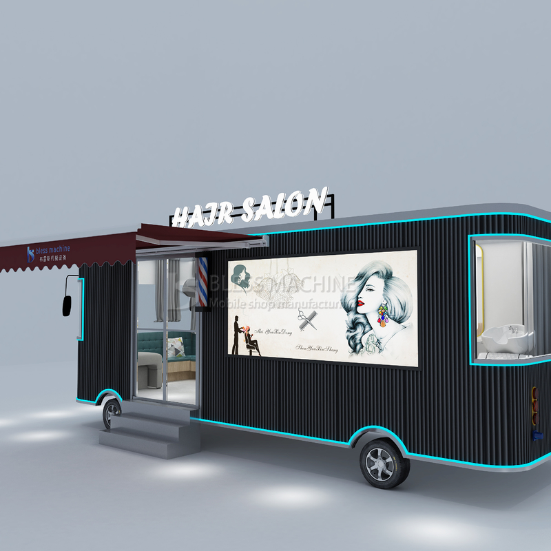 Boutique mobile multifonctionnelle sur mesure Barbier voiture Food Truck avec matière première de soja