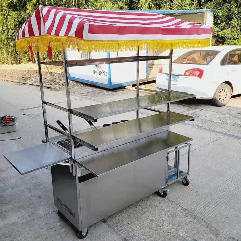 110v/220v Chariot de voiture mobile en acier inoxydable de rue