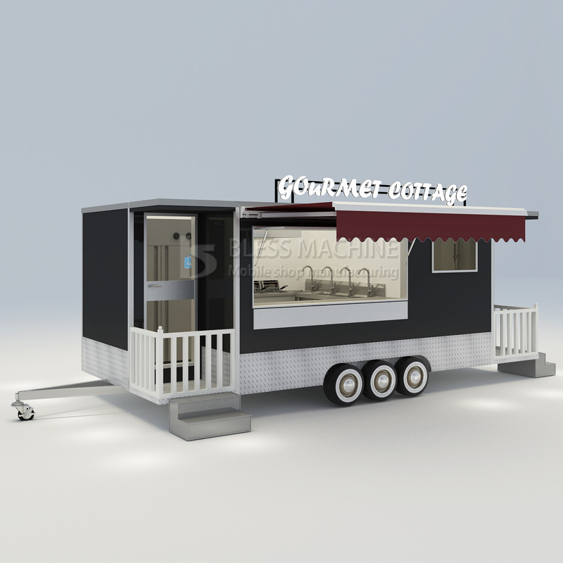 Maison mobile confortablement équipée Cottage Food Snack Trailer à remorque avec toilette et lit
