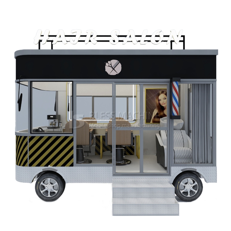 3.0kw électrique mobile salon de coiffure barbier magasin style design Perm Van camion remorque chariot